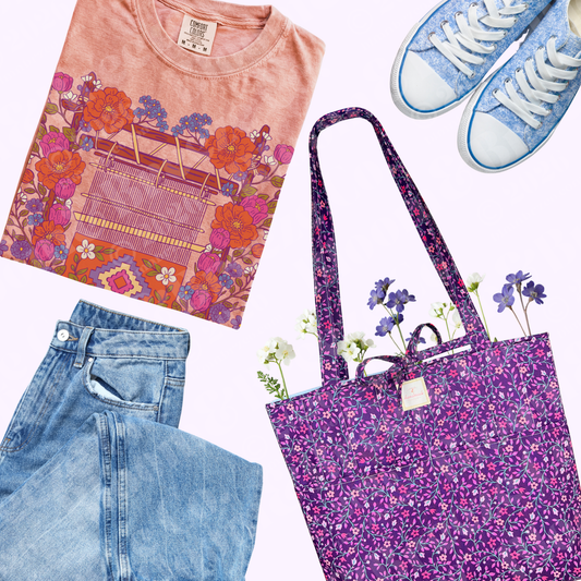 Violet Bloom Quilted Tote