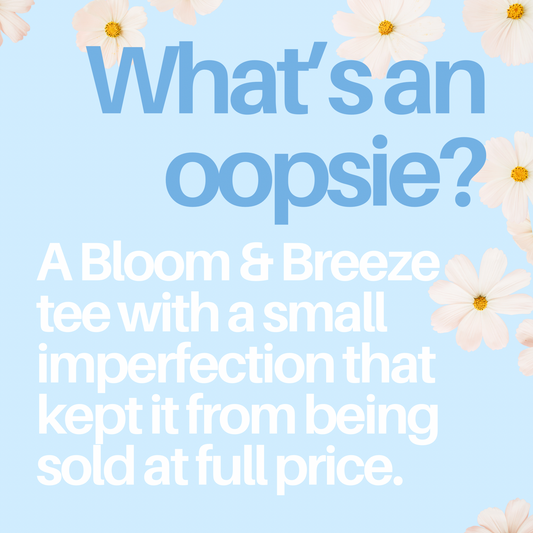 Text on a light blue background with floral elements, asking 'What's an oopsie?'