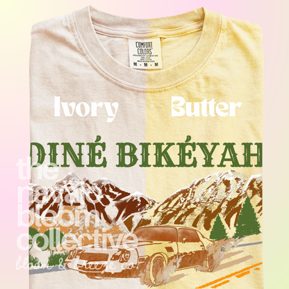 Diné Bikéyah Camaro graphic tee in Ivory and Butter