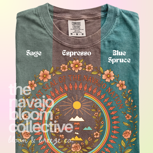 Earthy Color swatch with navajo nation seal design