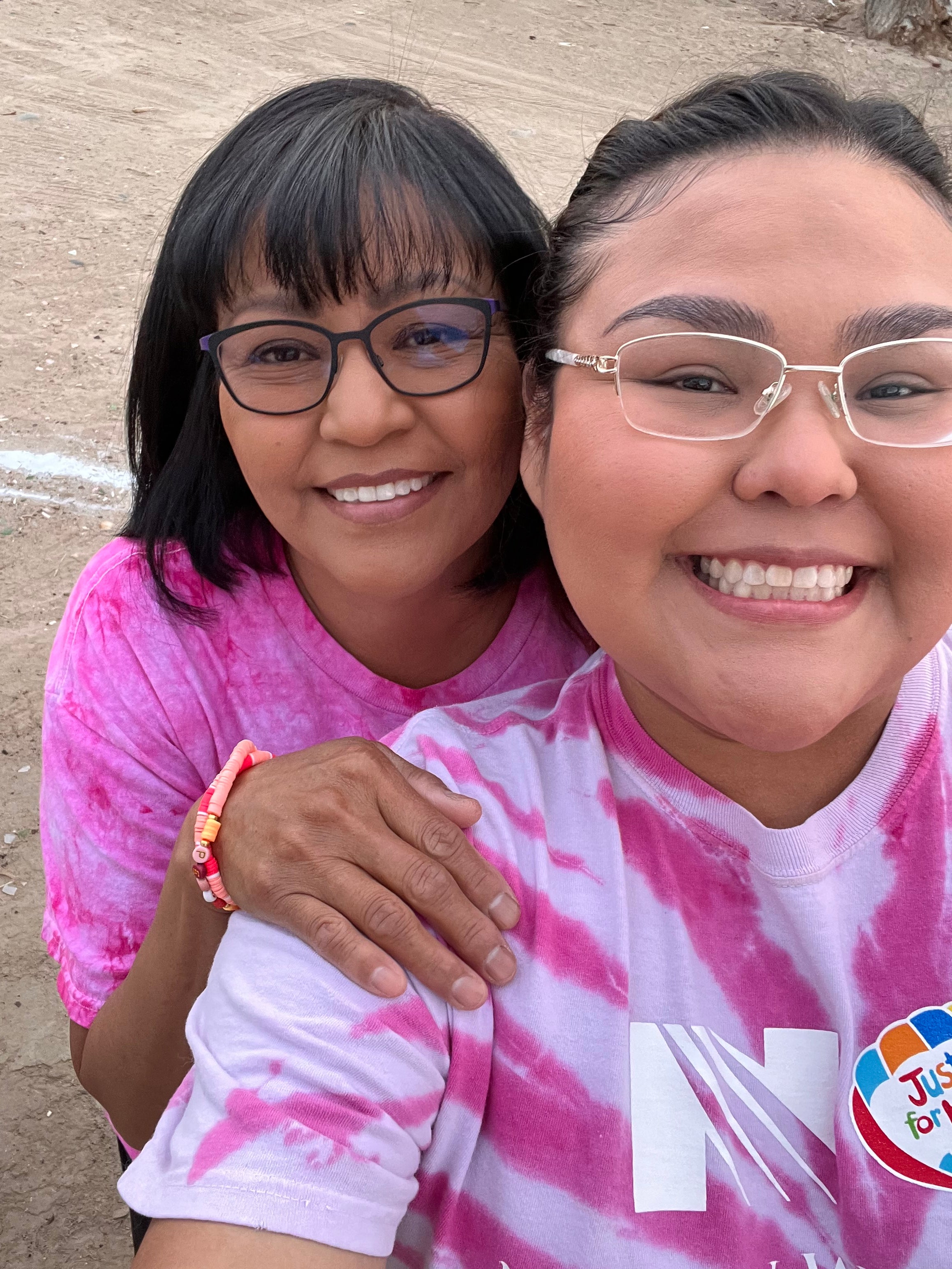A photo of owner Kamiah and her mother Michelle ready to start setting up for their POP-UP shop