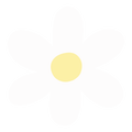 A stylized pale yellow flower icon with a soft white center on a light gray background.