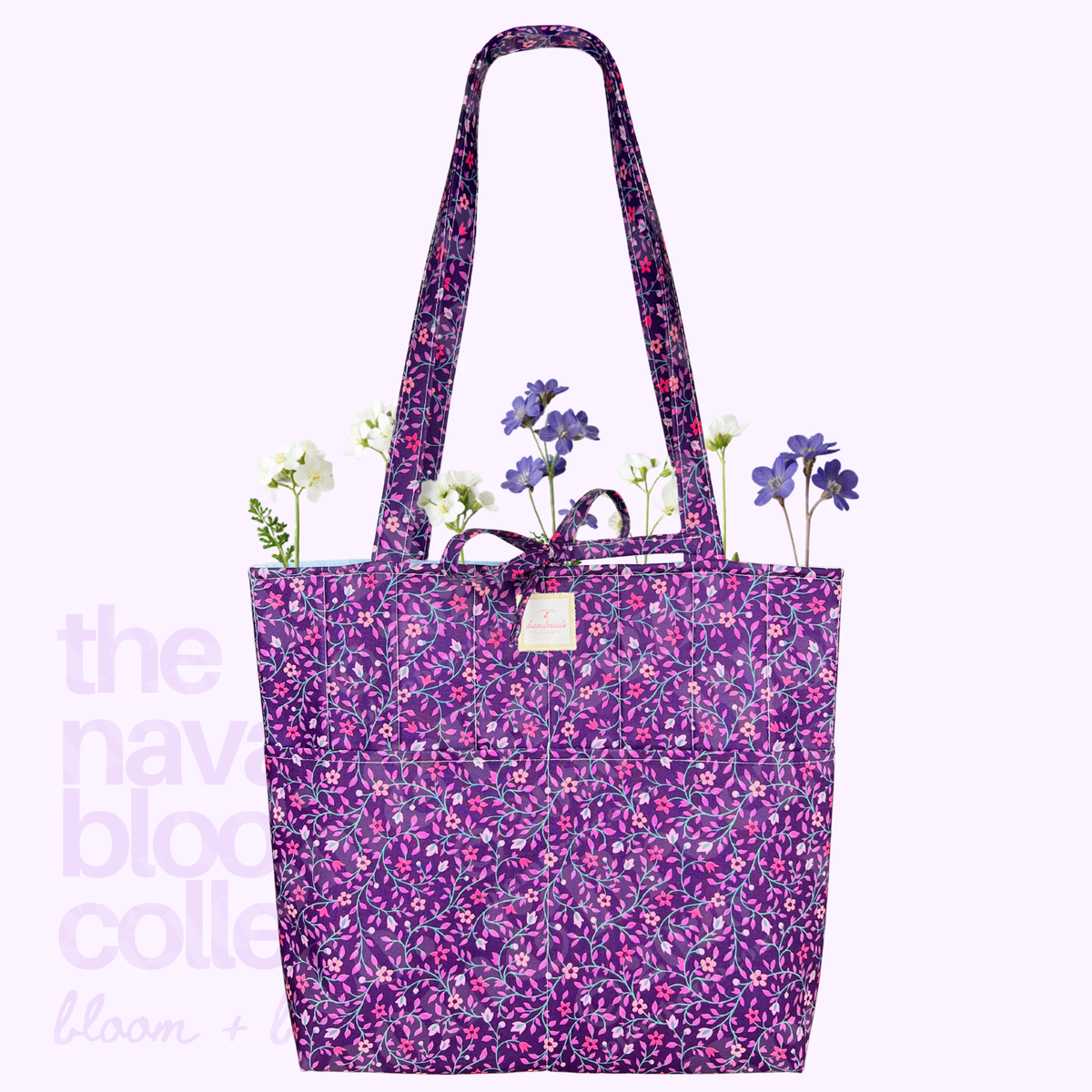 Violet Bloom Quilted Tote