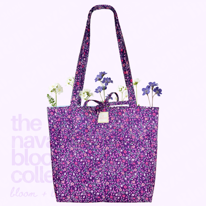 Violet Bloom Quilted Tote