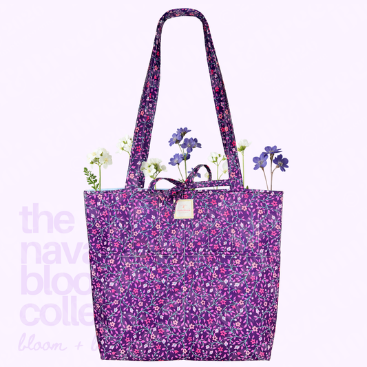 Violet Bloom Quilted Tote