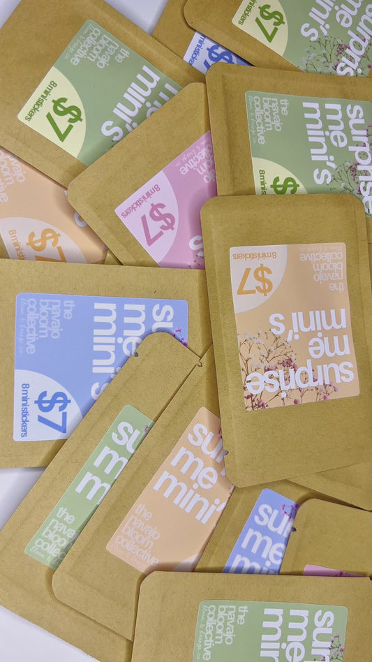 Video showing labeling of surprise me mini sticker packs